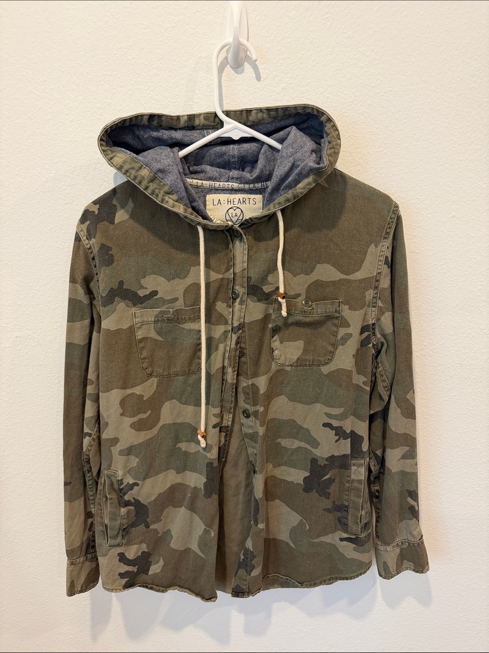 La Hearts Camouflage Hooded Jacket